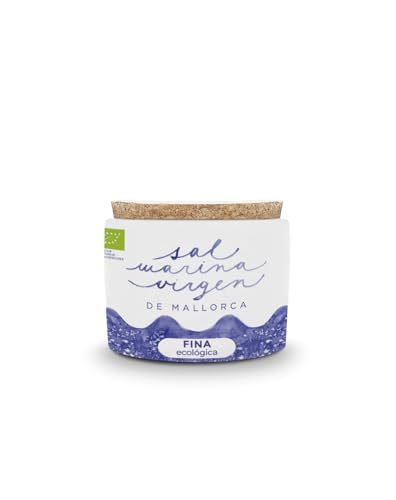 Sal Marina Virgen Fein 125g – Meersalz aus Mallorca – Handgeerntet durch Sonne & Wind – Naturbelassen, unraffiniert, ohne Zusätze – Feines Salz in Keramikdose von Gusto Mundial