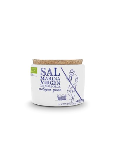 Sal Marina Virgen Grob 125g – Grobes Meersalz aus Mallorca – Handgeerntet durch Sonne & Wind – Naturbelassen, unraffiniert, ohne Zusätze – In Keramikdose (125g, Grob) von Gusto Mundial