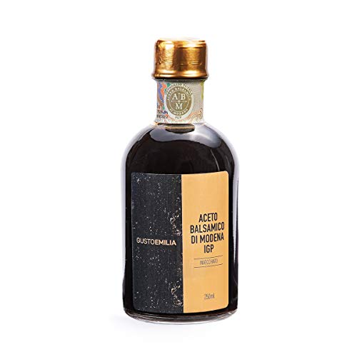 GUSTOEMILIA - Balsamiko Essig aus Modena I.G.P. Authentisch Traditionell Gealtert Qualität Goldsiegel Flasche 250 ml von Gustoemilia