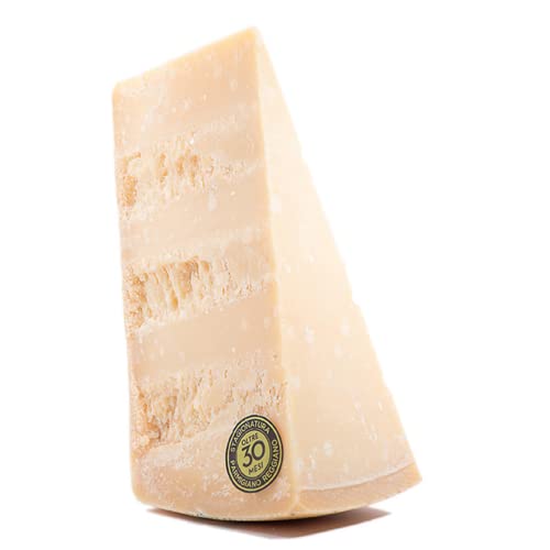 GUSTOEMILIA - Parmigiano Reggiano Käse D.O.P. Reifezeit 30 Monate Parmesankäse am Stück 1 kg Packung Laktosefrei - GVO-frei – vakuumverpackt von Gustoemilia