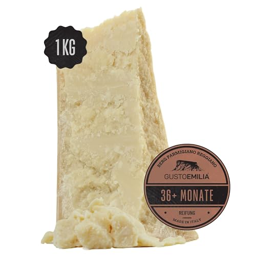 GUSTOEMILIA Berg-Parmigiano Reggiano Käse 36 Monate gereift - Ideal für Pasta, Brot, Salate, Snacks und Früchte - Italienischer gereifter Parmesan Käse 2,2 lb (1 kg) GUSTOEMILIA Berg-Parmigiano Reggiano Käse 36 Monate gereift - Ideal für Pasta, Brot, Salate, Snacks und Früchte - Italienischer gereifter Parmesan Käse 2,2 lb (1 kg) von Gustoemilia