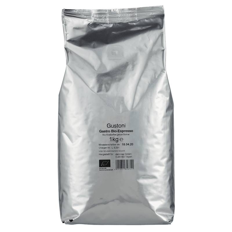 Bio Gastro Espresso, ganze Bohne, 1kg von Gustoni