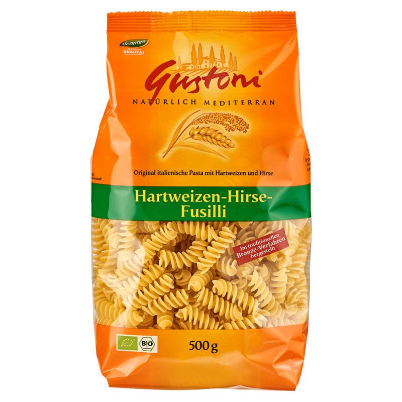 Bio Hartweizen-Hirse-Fusilli 500g von Gustoni