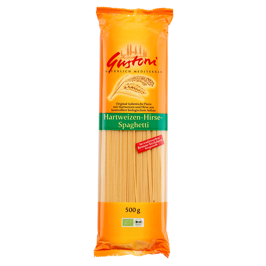 Bio Hartweizen-Hirse-Spaghetti 500g von Gustoni