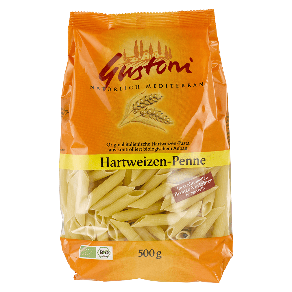 Bio Hartweizen-Penne Bio Hartweizen-Penne von Gustoni