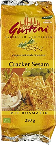 Gustoni Bio Cracker Sesam mit Rosmarin (1 x 250 gr) von Gustoni