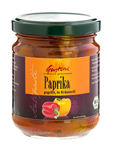 Gustoni Gegrillte Paprika in Kräuteröl (190 g) - Bio von Gustoni