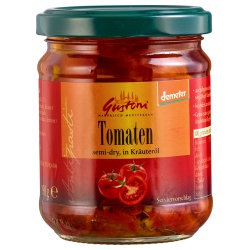 Halbgetrocknete Tomaten in Kräuteröl von Gustoni