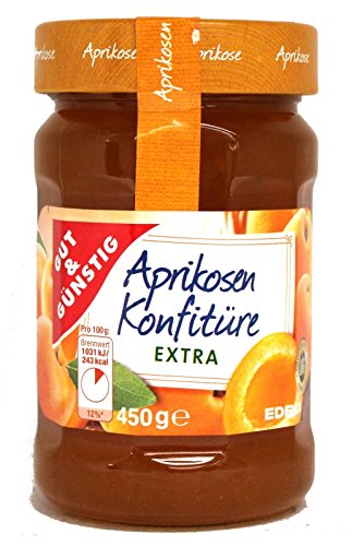 Gut & Günstig Aprikosen Konfitüre Extra, 6er Pack (6 x 450g) von Gut & Günstig