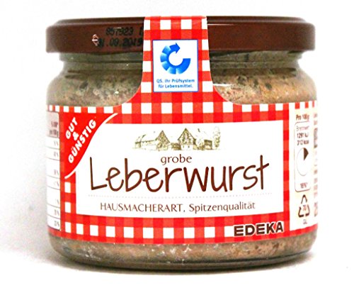 Gut & Günstig grobe Leberwurst Hausmachart, 6er Pack (6 x 250g) von Gut & Günstig