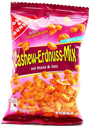 Gut & Günstig Cashew-Erdnuss-Mix mit Honig und Salz, 18er Pack (18 x 200g) von Gut & Günstig