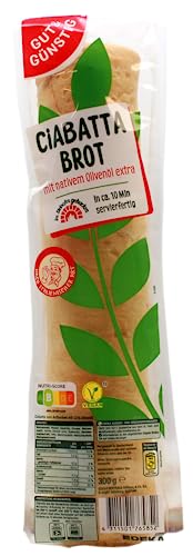 Gut & Günstig Ciabatta Brot, 16 er Pack (16 x 300g) von Gut & Günstig