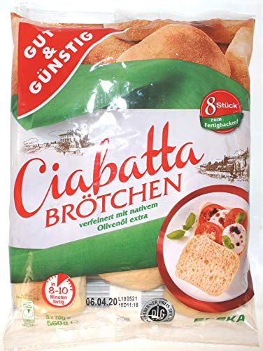 Gut & Günstig Ciabattabroetchen, 12er Pack (12 x 560g) von Gut & Günstig