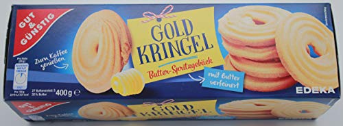 Gut & Günstig Gold Kringel Butterspritzgebäck, 10er Pack (10 x 400g) von Gut & Günstig