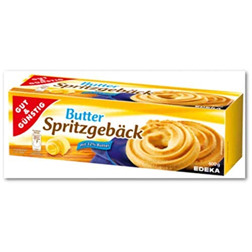 Gut & Günstig Gold Kringel Butterspritzgebäck, 5er Pack (5 x 400g) von Gut & Günstig