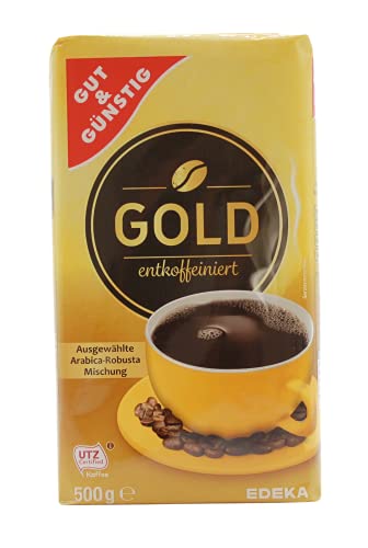 Gut & Günstig Kaffee Gold entkoffeiniert, 12er Pack (12 x 500g) von Gut und Günstig