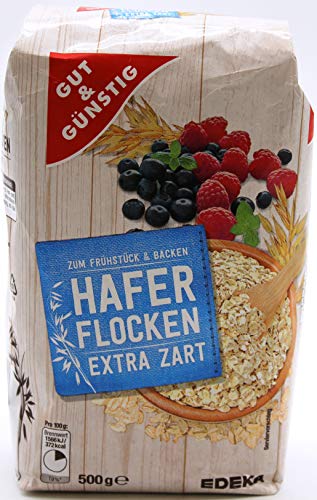 Gut und Günstig Haferflocken extra zart, 15er Pack (15 x 500g) von Gut & Günstig