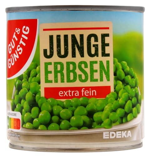 Gut & Günstig Junge Erbsen extra fein, 12er Pack (12 x 280g) von Gut und Günstig