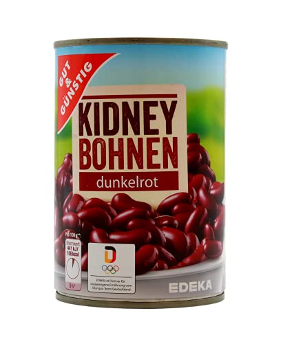 Gut & Günstig Kidneybohnen dunkelrot, 12er Pack (12 x 255g) von Gut und Günstig