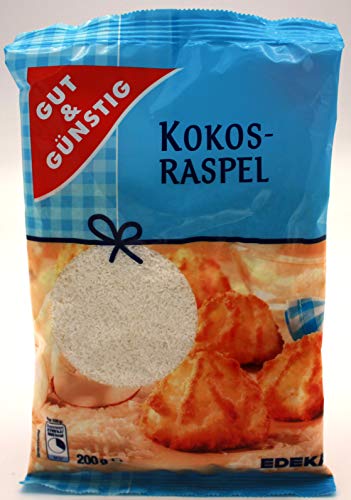 Gut & Günstig Kokosraspeln fein, 10er Pack (10 x 200g) von Gut & Günstig