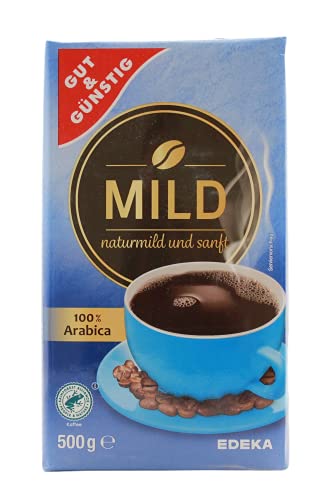 Gut & Günstig Mild naturmild und sanft Kaffee, 12er Pack (12 x 500g) von Gut und Günstig