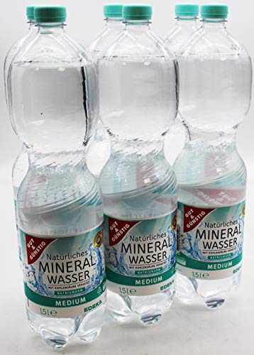 Gut und Günstig Mineralwasser Medium, 6er Pack (6 x 1,5 l) EINWEG von Gut & Günstig