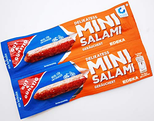 Gut & Günstig Mini Salami 2 x 25g, 50er Pack (50 x 50g) von Gut & Günstig