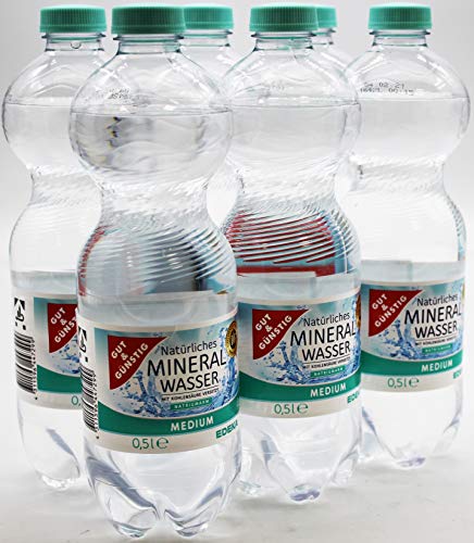 Gut & Günstig Natürliches Mineralwasser Medium, 6er Pack (6 x 0.5 l) EINWEG von Gut & Günstig
