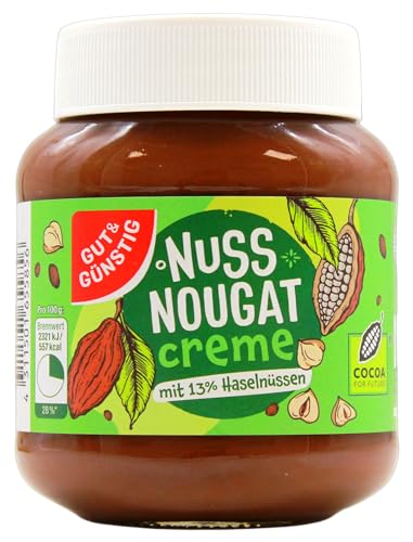 Gut & Günstig Nuss Nougat Creme, 12er Pack (12 x 400g) von Gut und Günstig