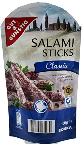 Gut & Günstig Salami Sticks Classic, 4er Pack (4 x 100g) von Gut & Günstig