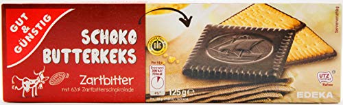 Gut & Günstig Schoko-Butterkekse Zartbitter, 12er Pack (12 x 125g) von Gut & Günstig