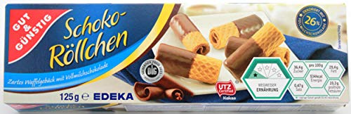 Gut & Günstig Schoko-Röllchen Vollmilch, 12er Pack (12 x 125g) von Gut & Günstig