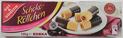 Gut & Günstig Schokoröllchen Zartbitter Waffel 12x125g von KDJMDL