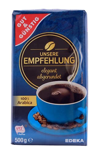 Gut & Günstig Kaffee Unsere Empfehlung elegant abgerundet, 12er Pack (12 x 500g) von Gut und Günstig