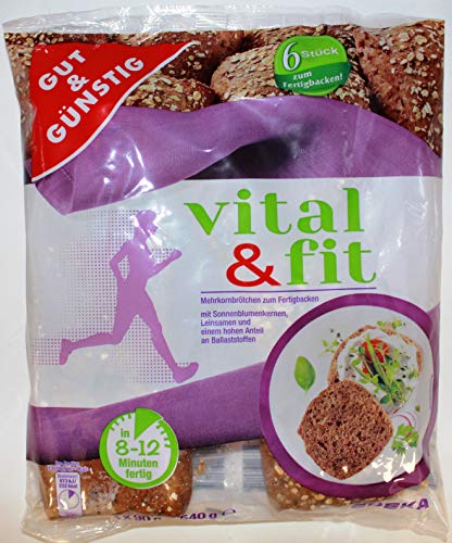 Gut & Günstig Vital & Fit Mehrkornbrötchen, 12er Pack (12 x 540g) von Gut & Günstig