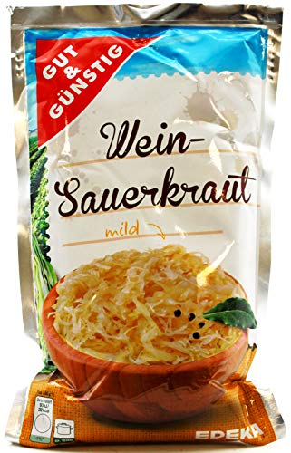 Gut & Günstig Wein-Sauerkraut mild, 10er Pack (10 x 500g) von Gut & Günstig