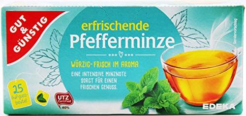 Gut & Günstig erfrischende Pfefferminze Tee, 16er Pack (16 x 56,25g) von Gut & Günstig