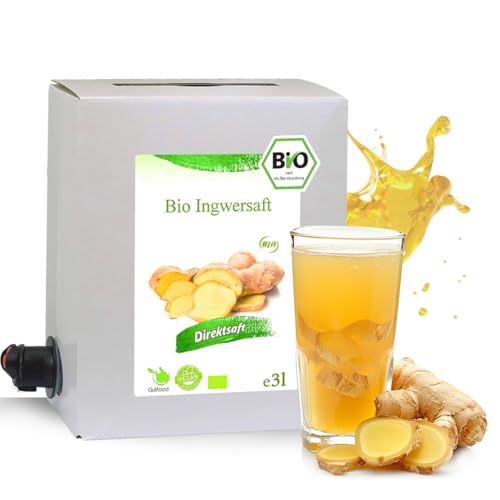 3 Liter Bio Ingwersaft - 3 Monate Bio Ingwer Saftkur - ökologischer Ingwer Saft in Premiumqualität in der praktischen 3 Liter Bag in Box Saftbox - nach Anbruch ungekühlt 3 Monate haltbar 3 Liter Bio Ingwersaft - 3 Monate Bio Ingwer Saftkur - ökologischer Ingwer Saft in Premiumqualität in der praktischen 3 Liter Bag in Box Saftbox - nach Anbruch ungekühlt 3 Monate haltbar von GutFood