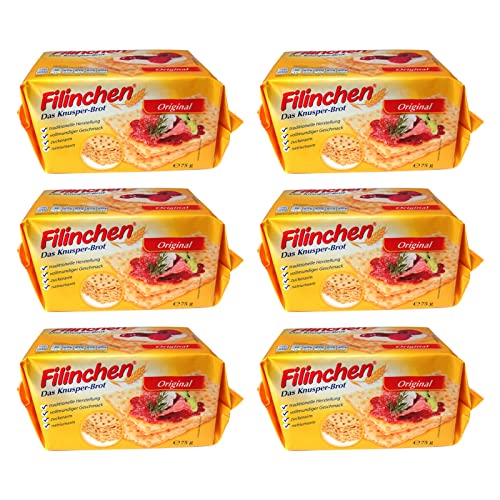 6er Pack Filinchen Das Knusper-Brot Original (6 x 75 g) von Gutena Nahrungsmittel GmbH