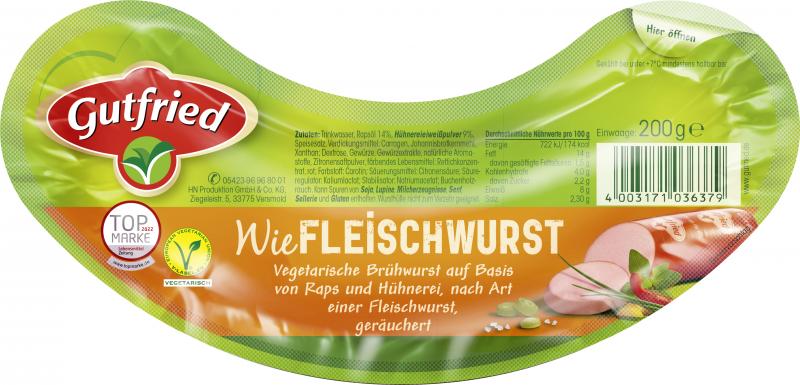 Gutfried vegetarische Fleischwurst Gutfried vegetarische Fleischwurst von Gutfried