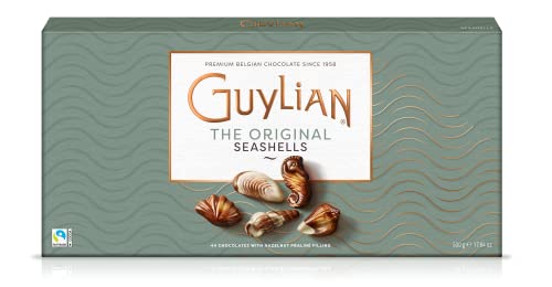 Guylian Meeresfrüchte Pralinen 500g – Original Premium Belgische Pralinen mit Nuss-Nougat Füllung und Marmorierung aus Zartbitter-, Vollmilch- und weißer Schokolade (1 x 500g) von GuyLian
