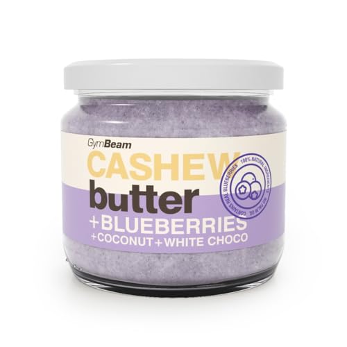 GymBeam Cashewbutter mit Kokosnuss, weißer Schokolade und Blaubeeren - Cremiges Cashewmus, glutenfrei und ohne Palmöl, vielseitig einsetzbar für Porridge, Bowls und Desserts, 340 g GymBeam Cashewbutter mit Kokosnuss, weißer Schokolade und Blaubeeren - Cremiges Cashewmus, glutenfrei und ohne Palmöl, vielseitig einsetzbar für Porridge, Bowls und Desserts, 340 g von GymBeam