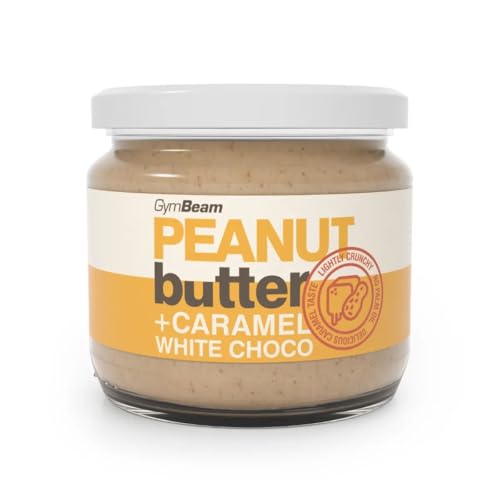 GymBeam Erdnussbutter mit Karamell und weißer Schokolade - Veganer Proteinaufstrich aus gerösteten Erdnüssen und weißer Karamellschokolade, Protein-Erdnussbutter, cremige Konsistenz, 340 g GymBeam Erdnussbutter mit Karamell und weißer Schokolade - Veganer Proteinaufstrich aus gerösteten Erdnüssen und weißer Karamellschokolade, Protein-Erdnussbutter, cremige Konsistenz, 340 g von GymBeam