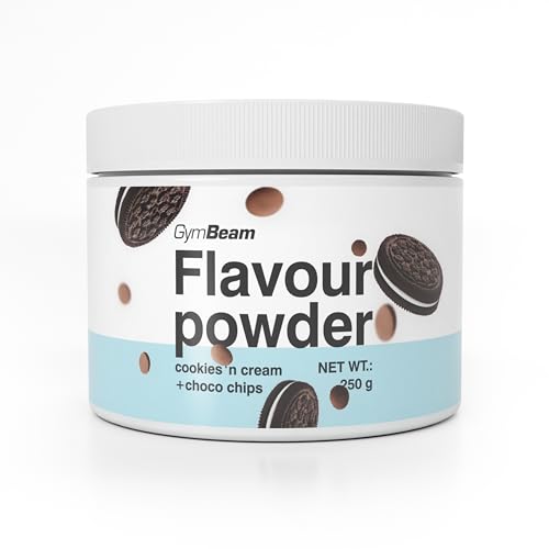GymBeam Flavour Pulver - leckere Geschmackspulver, hoher Ballaststoffanteil aus Zichorien, nur 10 Kalorien pro Portion, ideal zur Aromatisierung von Speisen (250 g, Cookies&Cream with Chocochips) von GymBeam