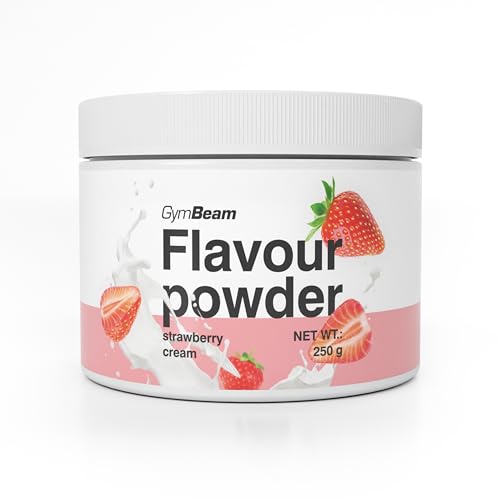 GymBeam Flavour Pulver - leckere Geschmackspulver, hoher Ballaststoffanteil aus Zichorien, nur 10 Kalorien pro Portion, ideal zur Aromatisierung von Speisen und Getränken (250 g, Strawberry Cream) von GymBeam