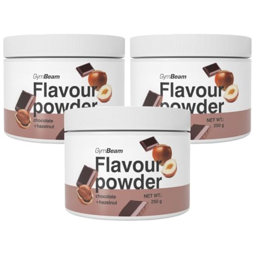 GymBeam Flavour Pulver - leckere Geschmackspulver, hoher Ballaststoffanteil aus Zichorien, nur 10 Kalorien pro Portion, ideal zur Aromatisierung (250 g (3er pack), Chocolate-Hazelnut) von GymBeam