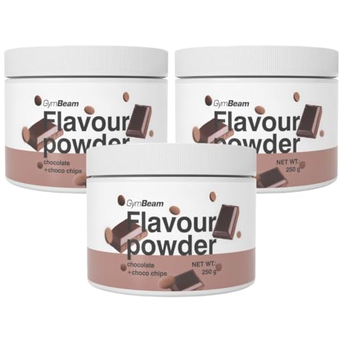 GymBeam Flavour Pulver - leckere Geschmackspulver, hoher Ballaststoffanteil aus Zichorien, nur 10 Kalorien pro Portion, ideal zur Aromatisierung (250 g (3er pack), Chocolate with Chocochips) von GymBeam