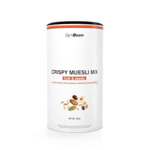 GymBeam Knusper Müsli Mix - Hochwertige Mischung aus Haferflocken, Obst & Nüssen, idealer Snack oder Frühstück mit Milch & Joghurt, nährstoffreiche Zutaten (420 g, fruit & seeds) von GymBeam