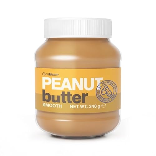 GymBeam Natürliche Erdnussbutter - Hoher Proteingehalt, vegane Protein- und Fettquelle, gesunde Protein-Erdnussbutter ohne Zucker und Palmöl (340 g, Smooth) von GymBeam