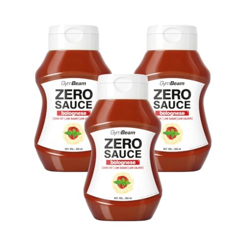 GymBeam ZERO SAUCE Bolognese - kalorienarme Bolognese Sauce, nur 16 kcal pro 100 ml, fettfrei, zuckerarm, köstlicher Geschmack, cremige Konsistenz, perfekt für Pasta (350 ml (3er pack)) von GymBeam